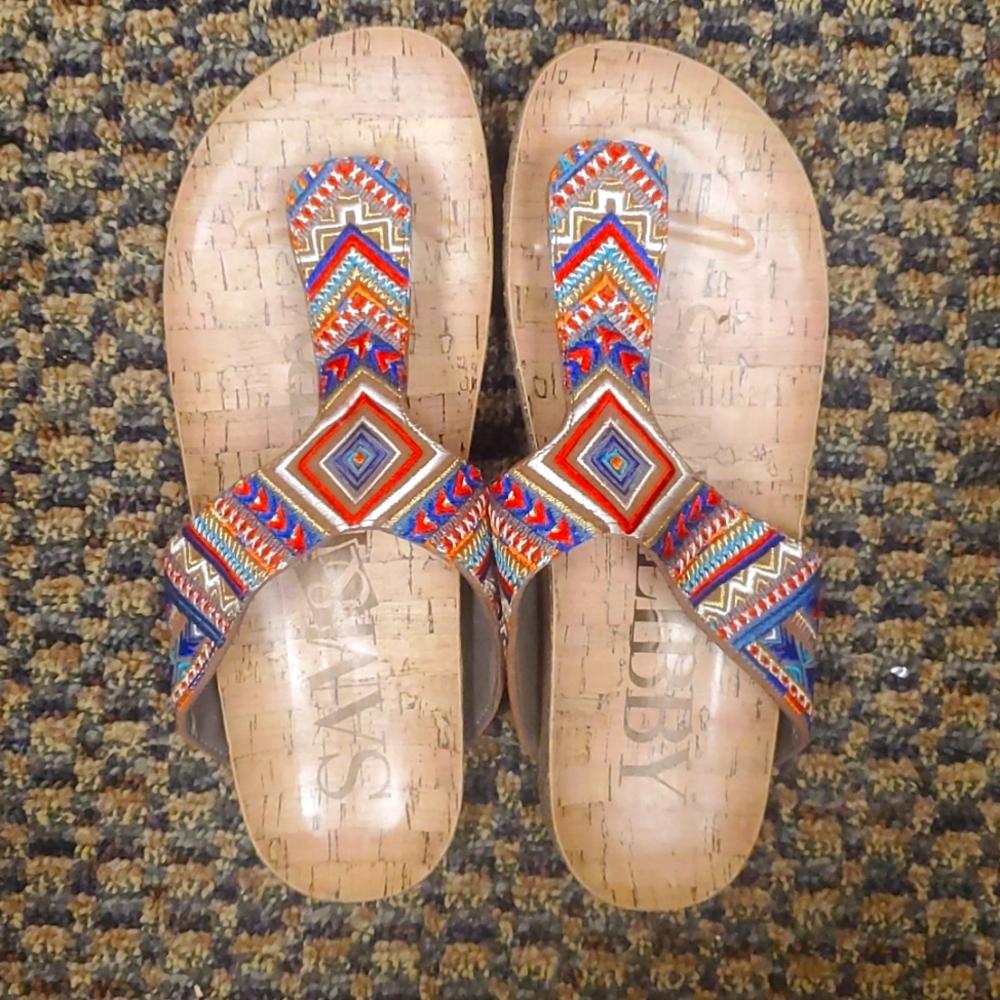 Sam & Libby Embroidered Thong Sandals
